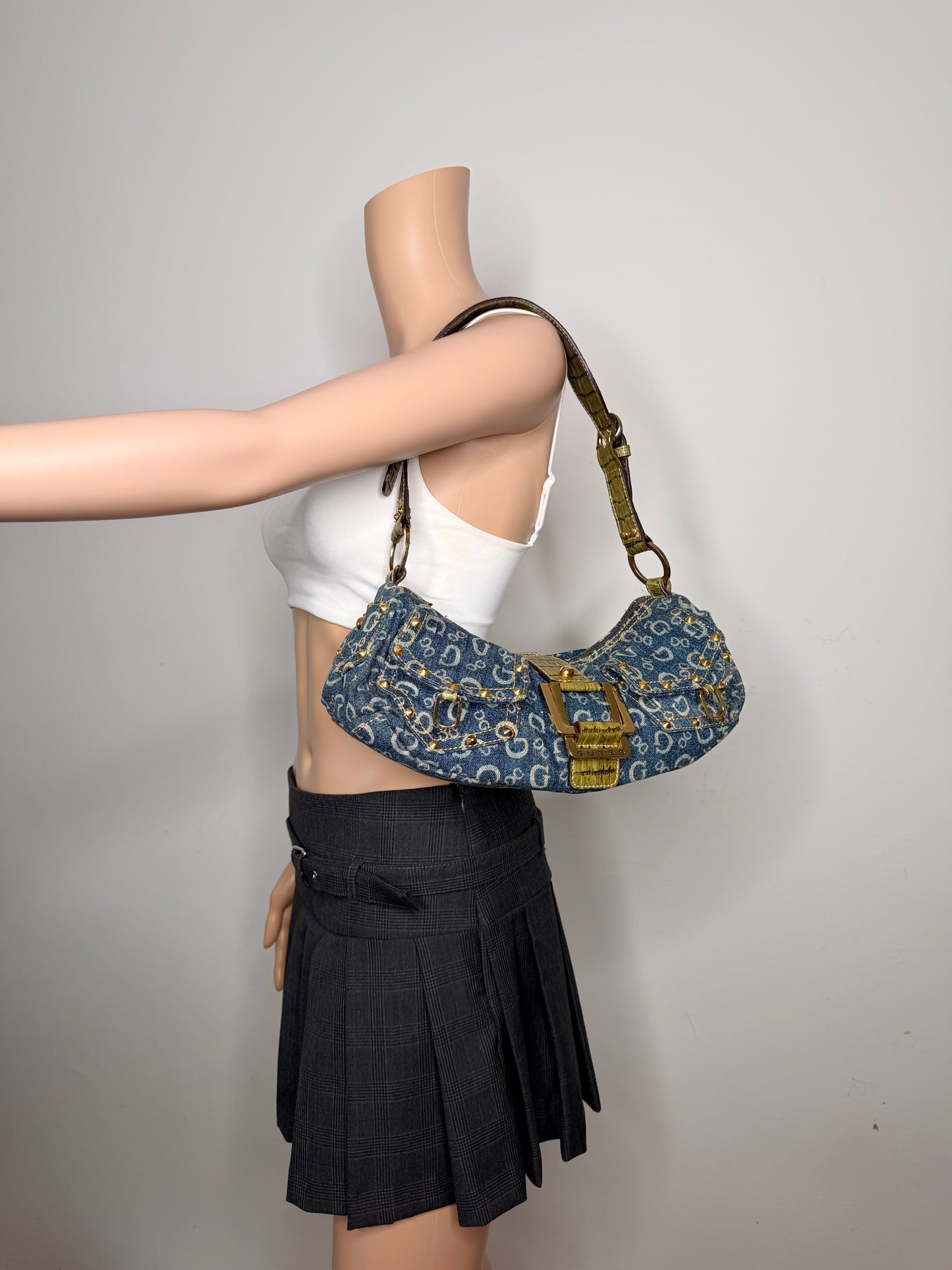 Guess Tasche Denim blau Jeans Gold Details