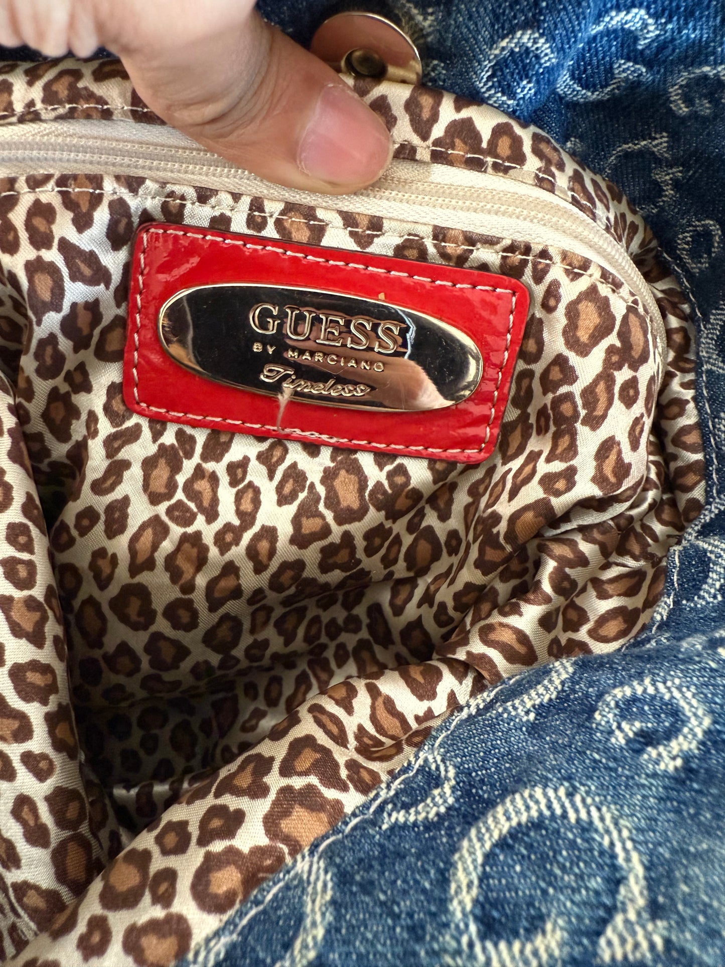 Guess Vintage Tasche Y2k Rare Denim Blau rot