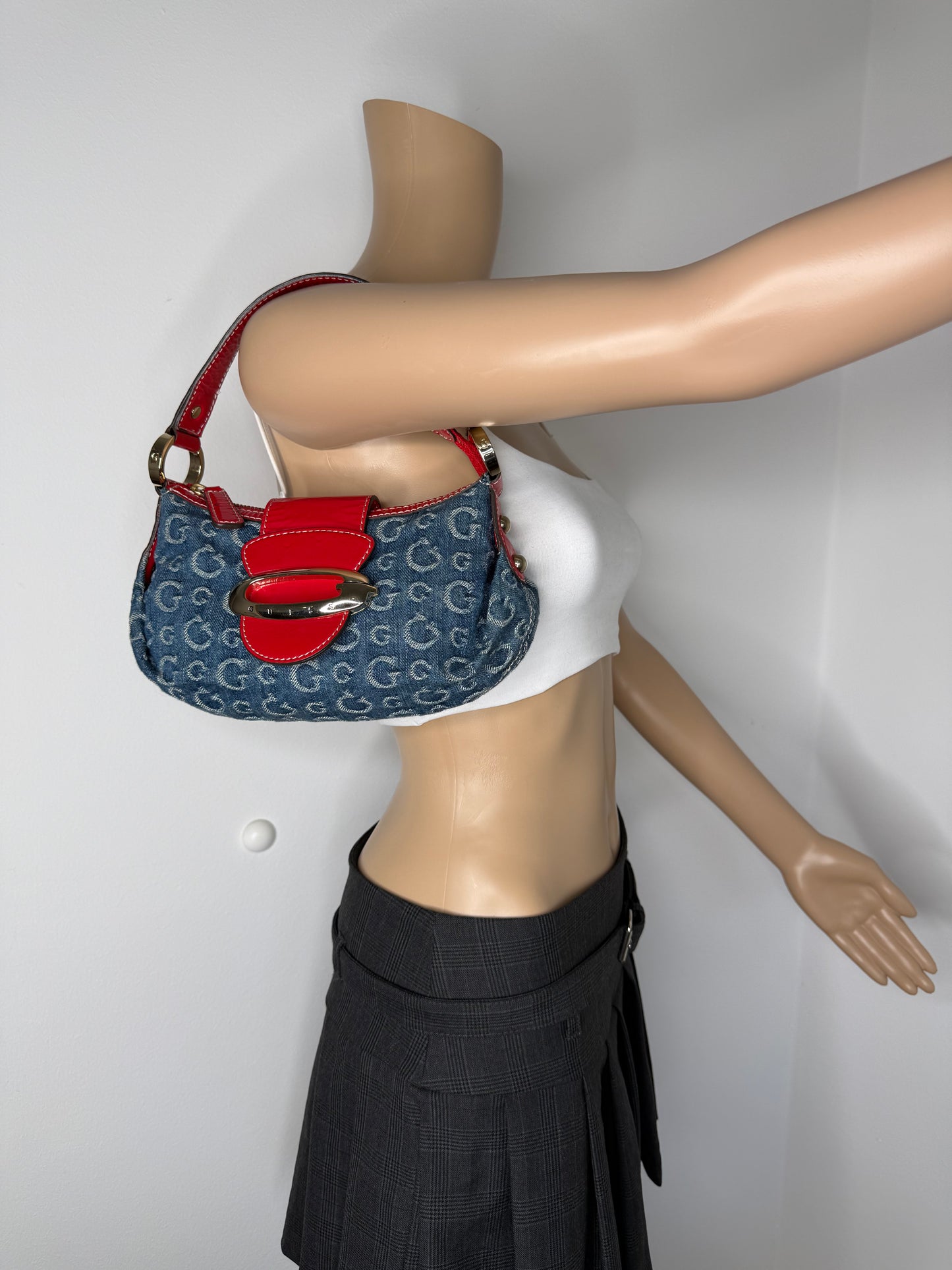 Guess vintage Tasche denim rot blau