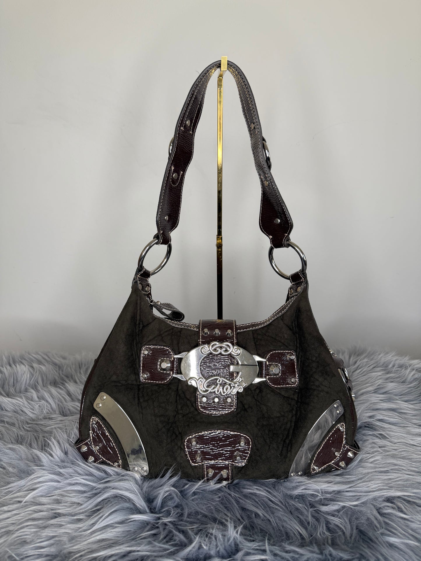 Guess vintage Tasche y2k braun Silber