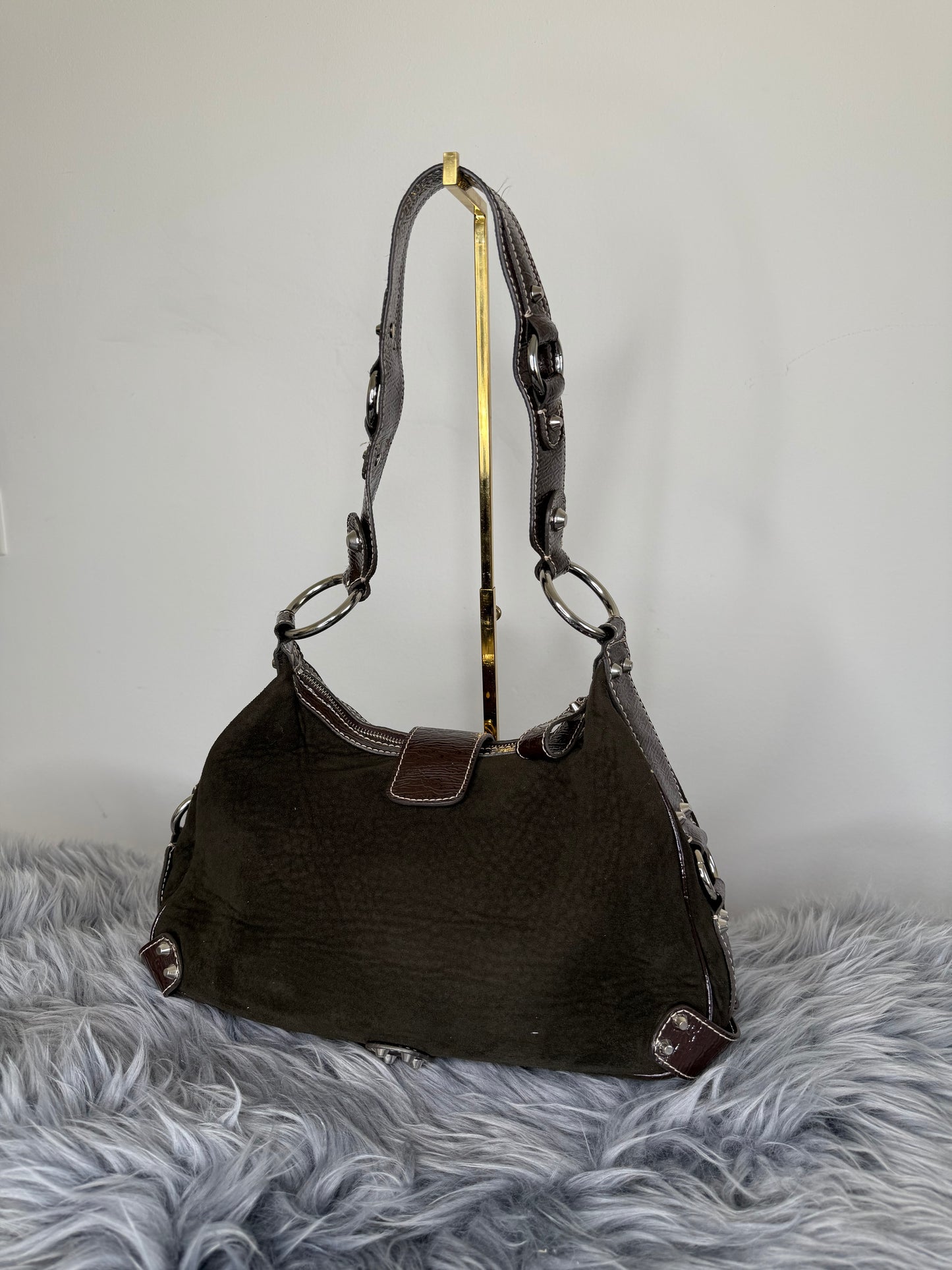 Guess vintage Tasche y2k braun Silber