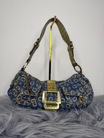 Guess Tasche Denim blau Jeans Gold Details