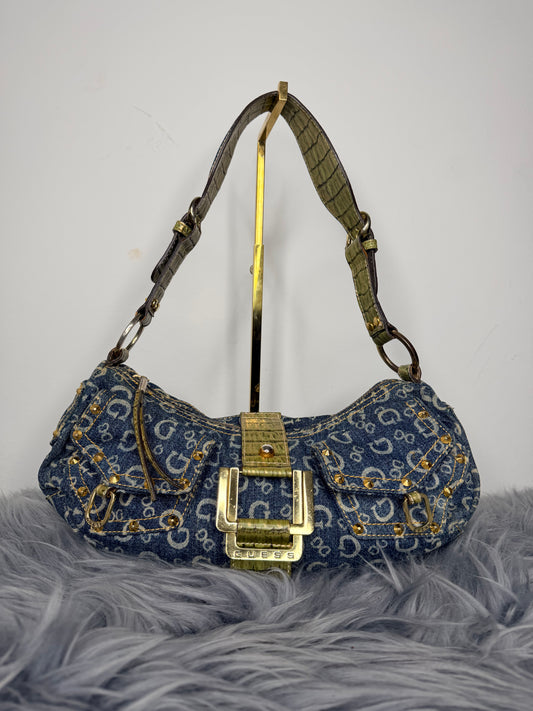 Guess Tasche Denim blau Jeans Gold Details