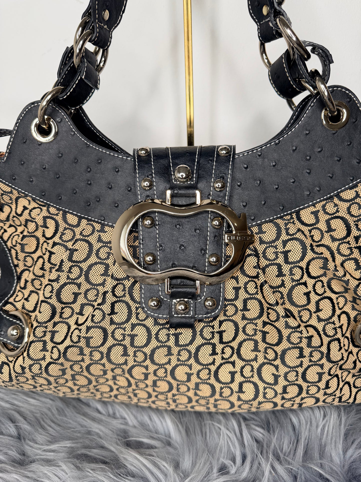 Guess vintage Tasche y2k rare beige schwarz