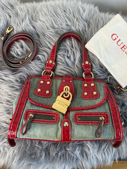 Guess vintage Tasche y2k rare rot denim