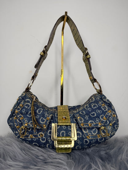 Guess Tasche Denim blau Jeans Gold Details