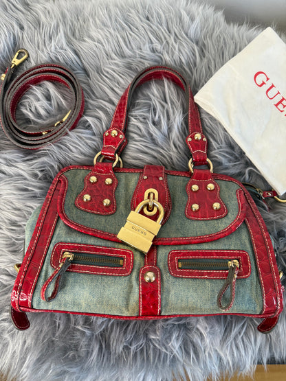 Guess vintage Tasche y2k rare rot denim