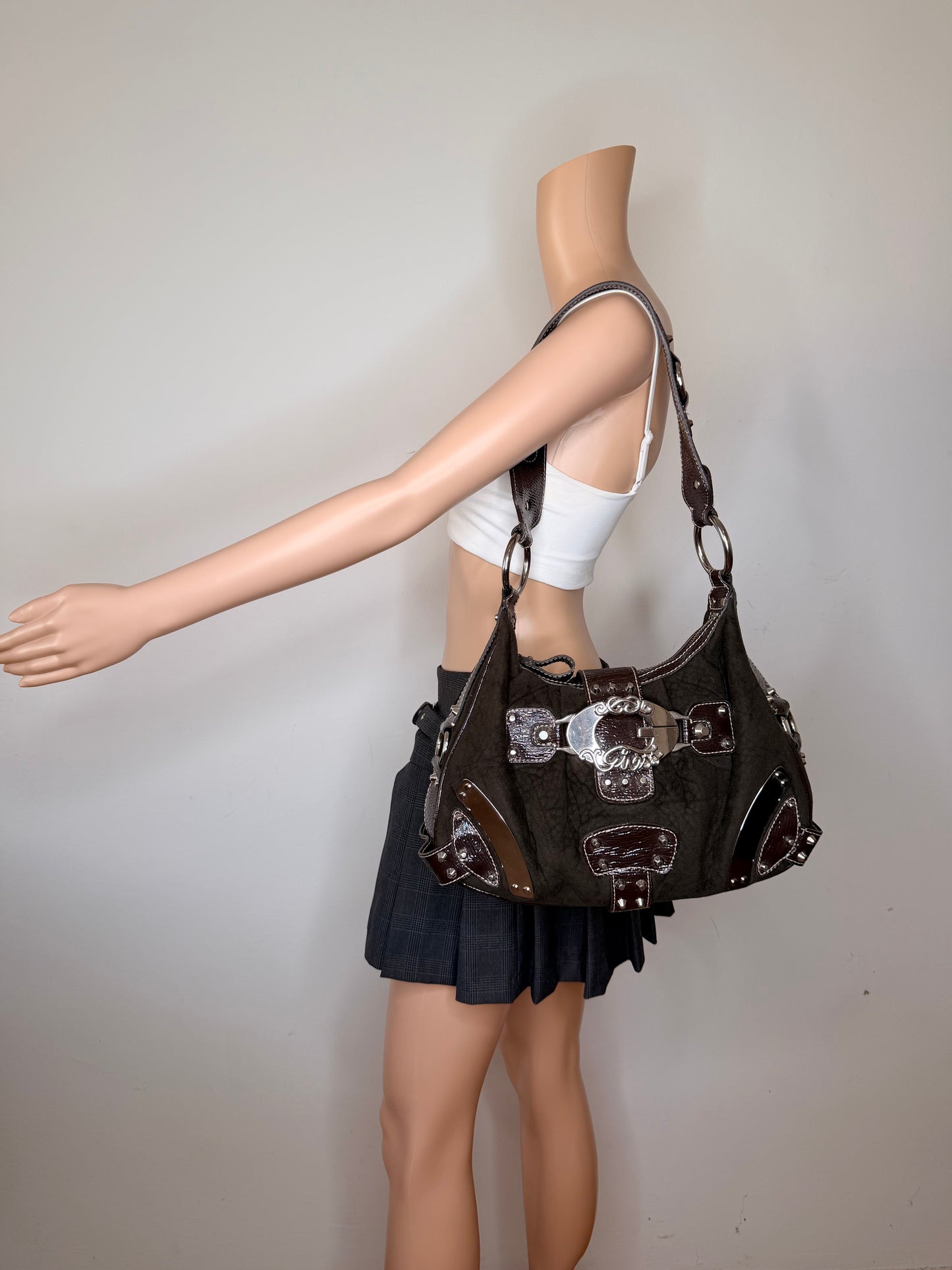 Guess vintage Tasche y2k rare braun samt