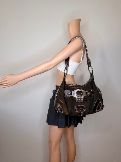 Guess vintage Tasche y2k rare braun samt