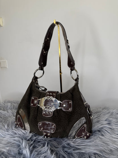 Guess vintage Tasche y2k braun Silber