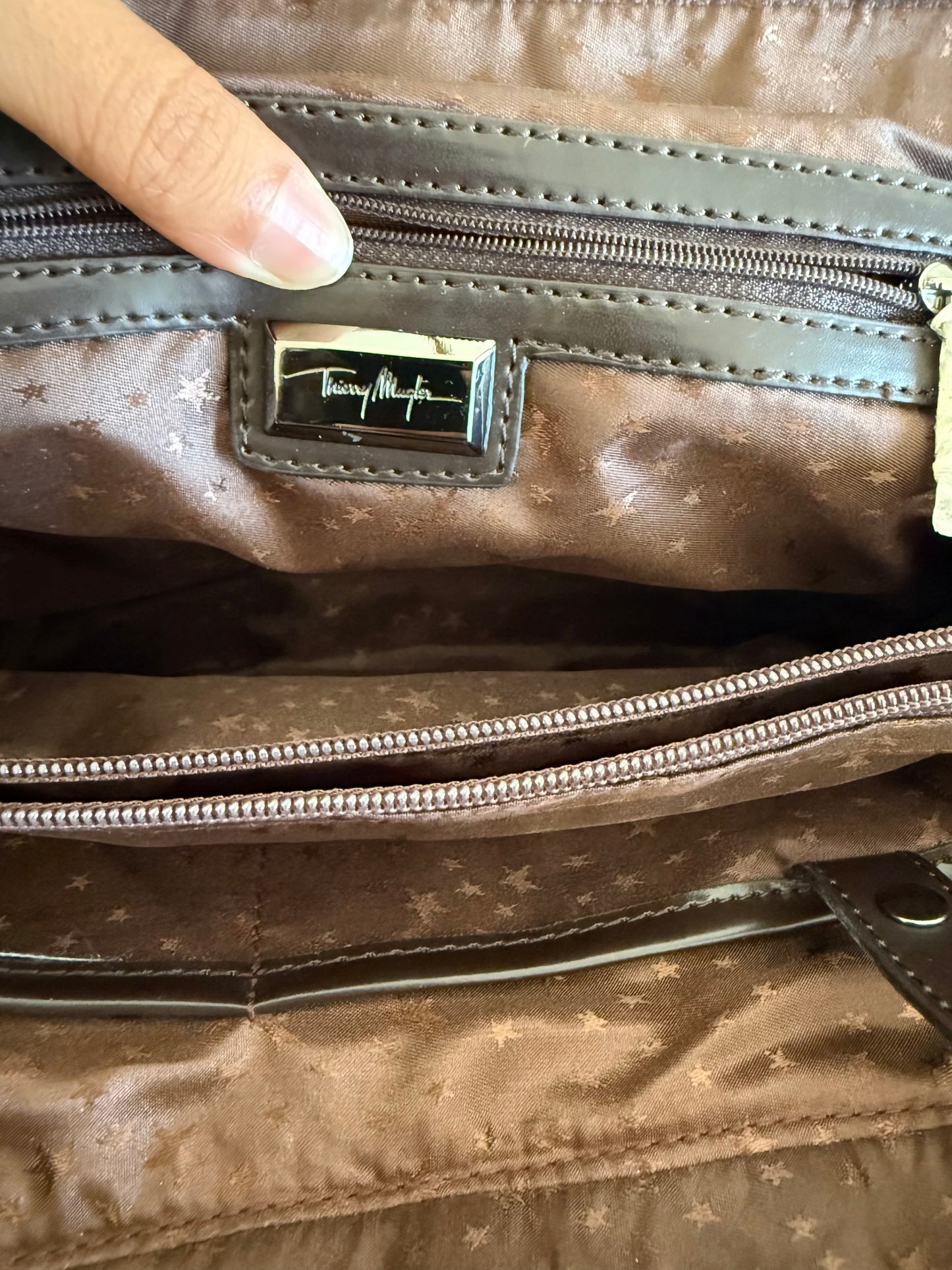 Thierry Mugler vintage tasche braun Leder