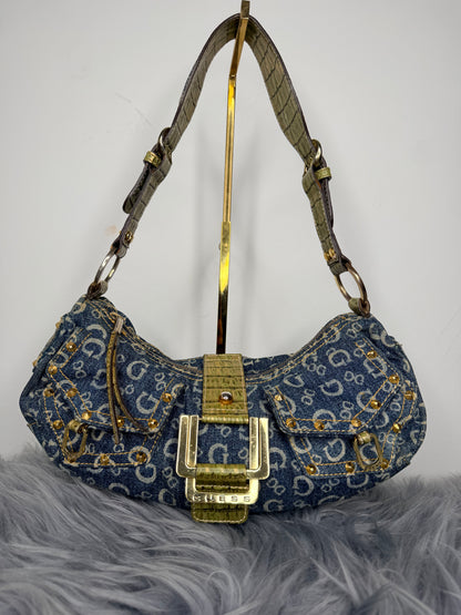 Guess Tasche Denim blau Jeans Gold Details