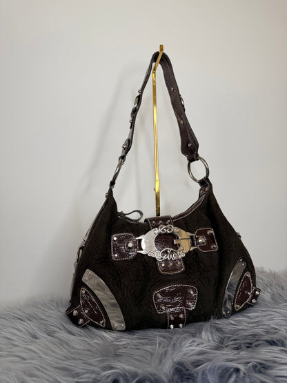 Guess vintage Tasche y2k rare braun samt