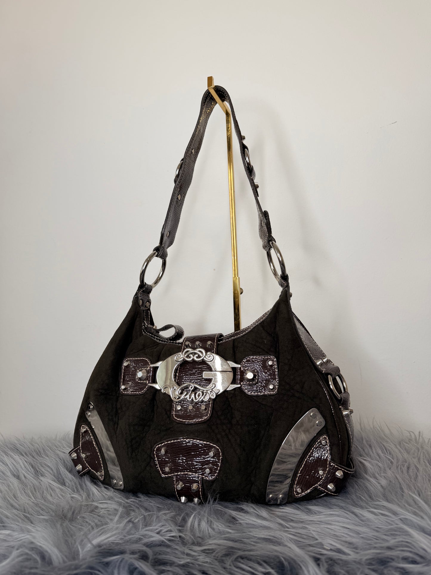 Guess vintage Tasche y2k rare braun samt