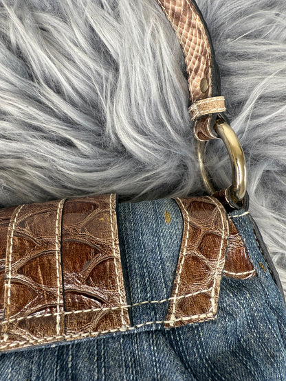 Guess vintage Tasche Y2k Rare Denim Silver brau braun