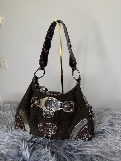 Guess vintage Tasche y2k braun Silber