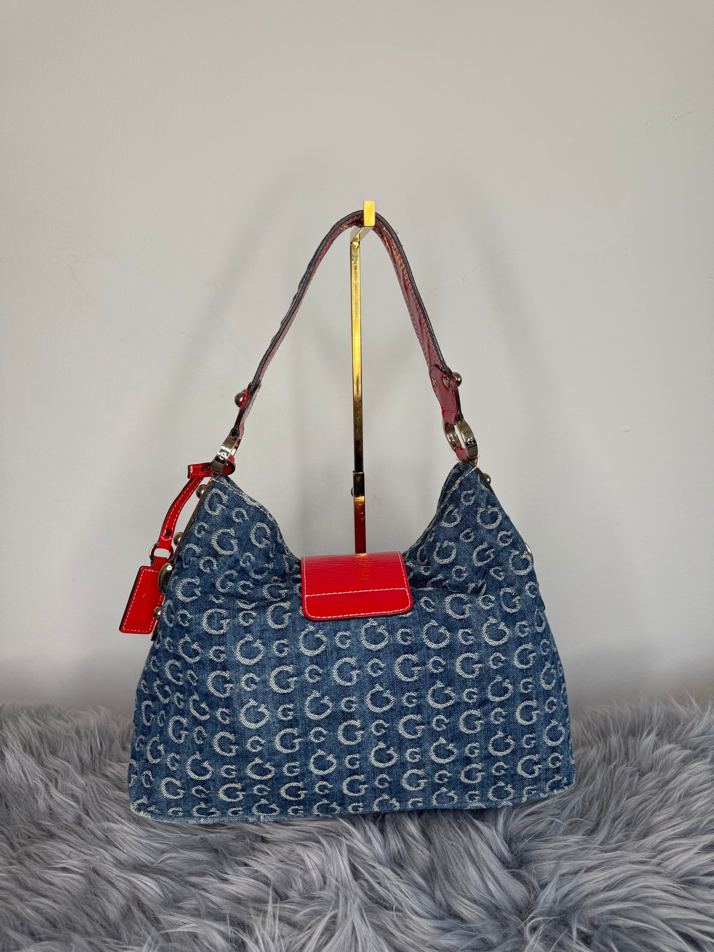 Guess Vintage Tasche Y2k Rare Denim Blau rot