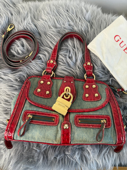 Guess vintage Tasche y2k rare rot denim
