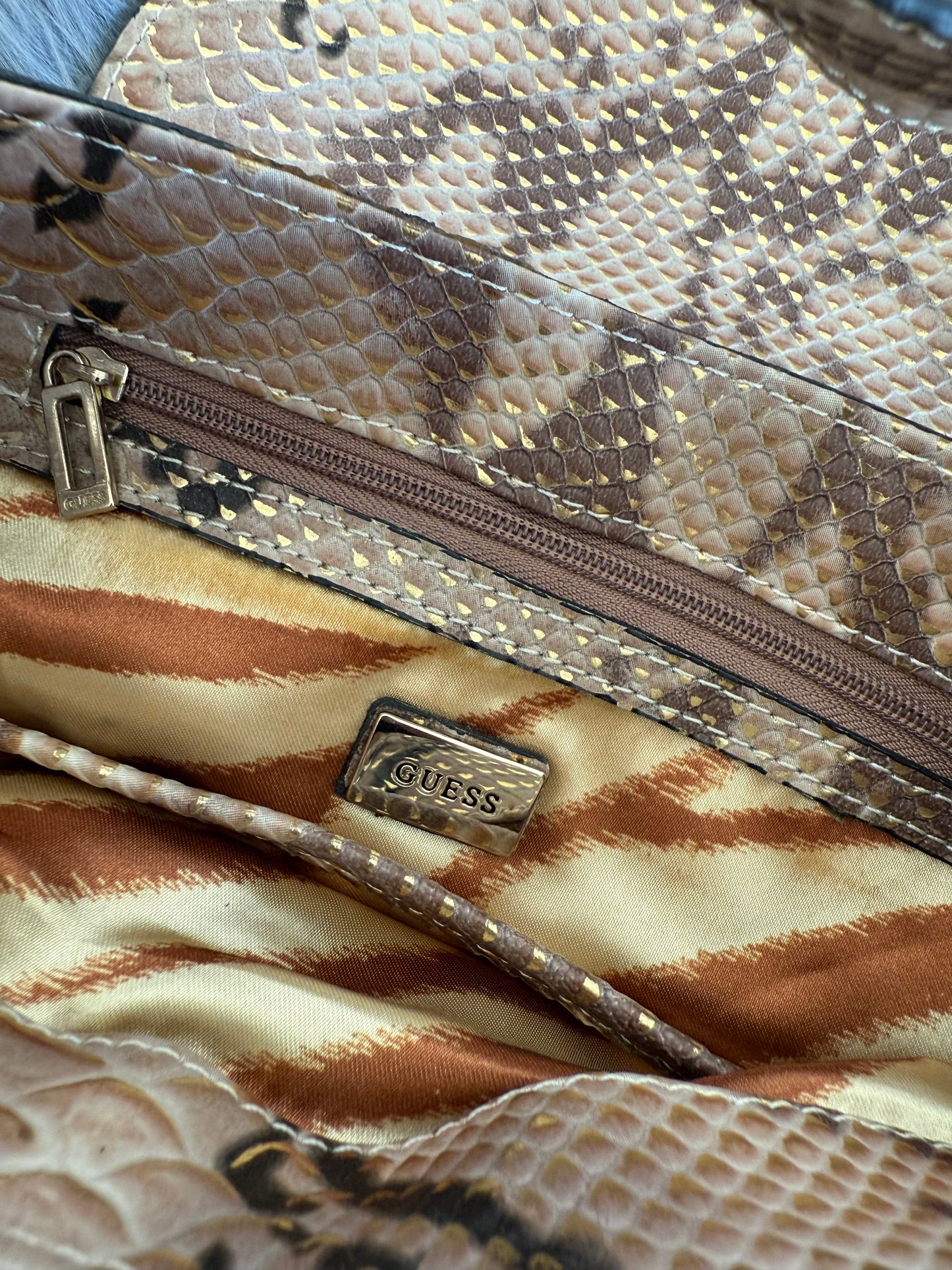 Guess vintage Tasche Y2k Rare Denim Silver brau braun