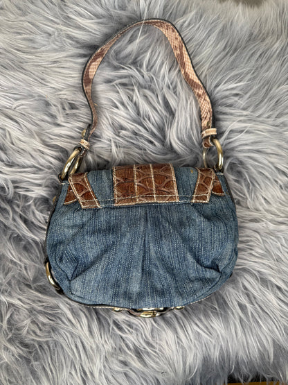 Guess vintage Tasche Y2k Rare Denim Silver brau braun