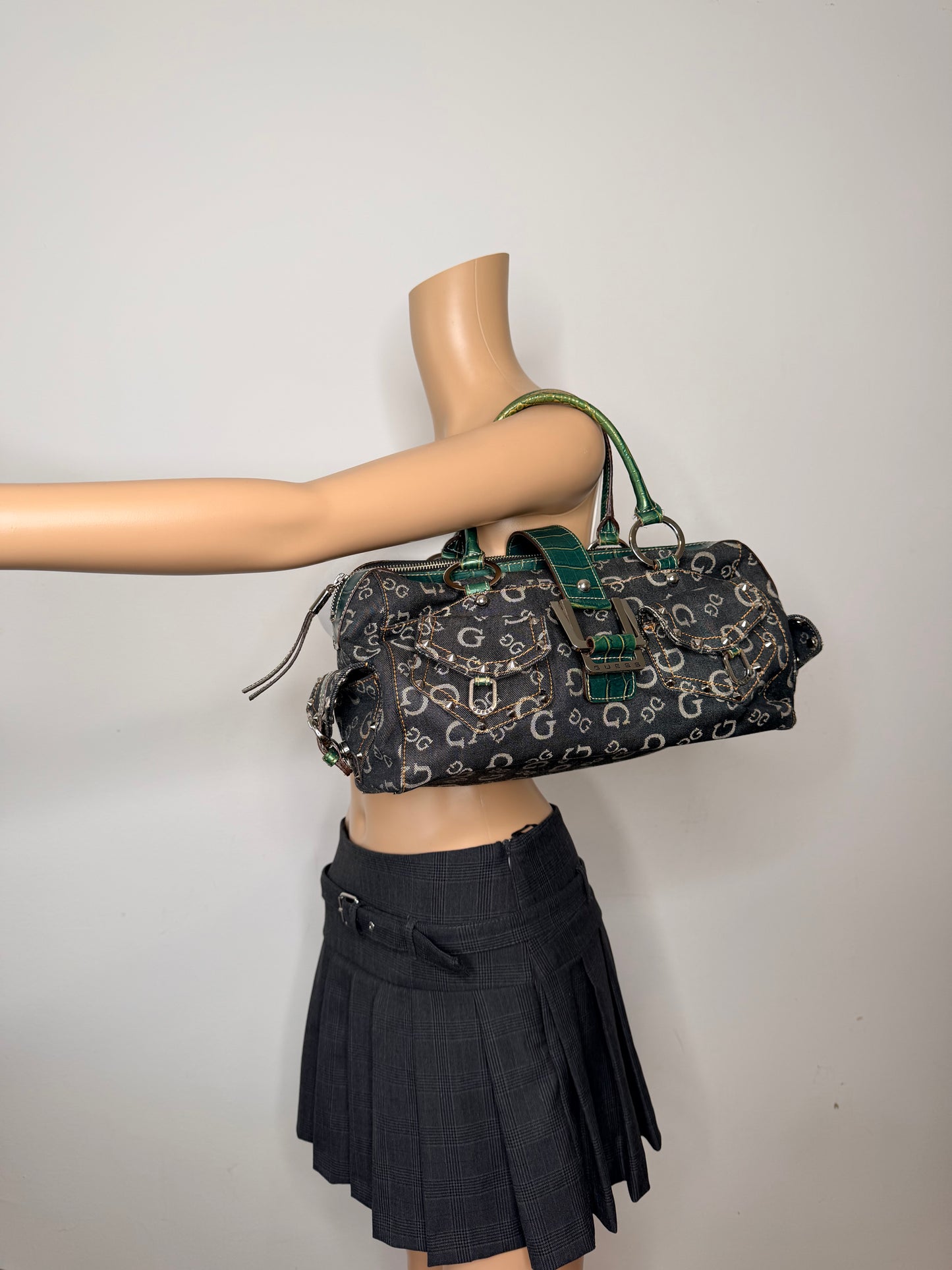 Guess vintage Tasche y2k rare Denim grün