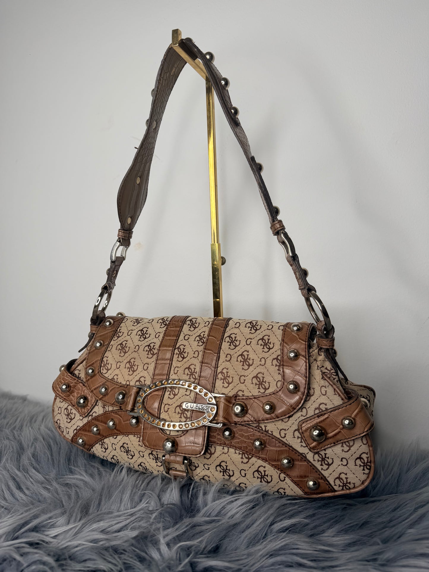 Guess vintage Tasche echt Leder Details