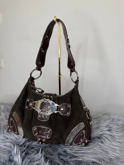 Guess vintage Tasche y2k braun Silber