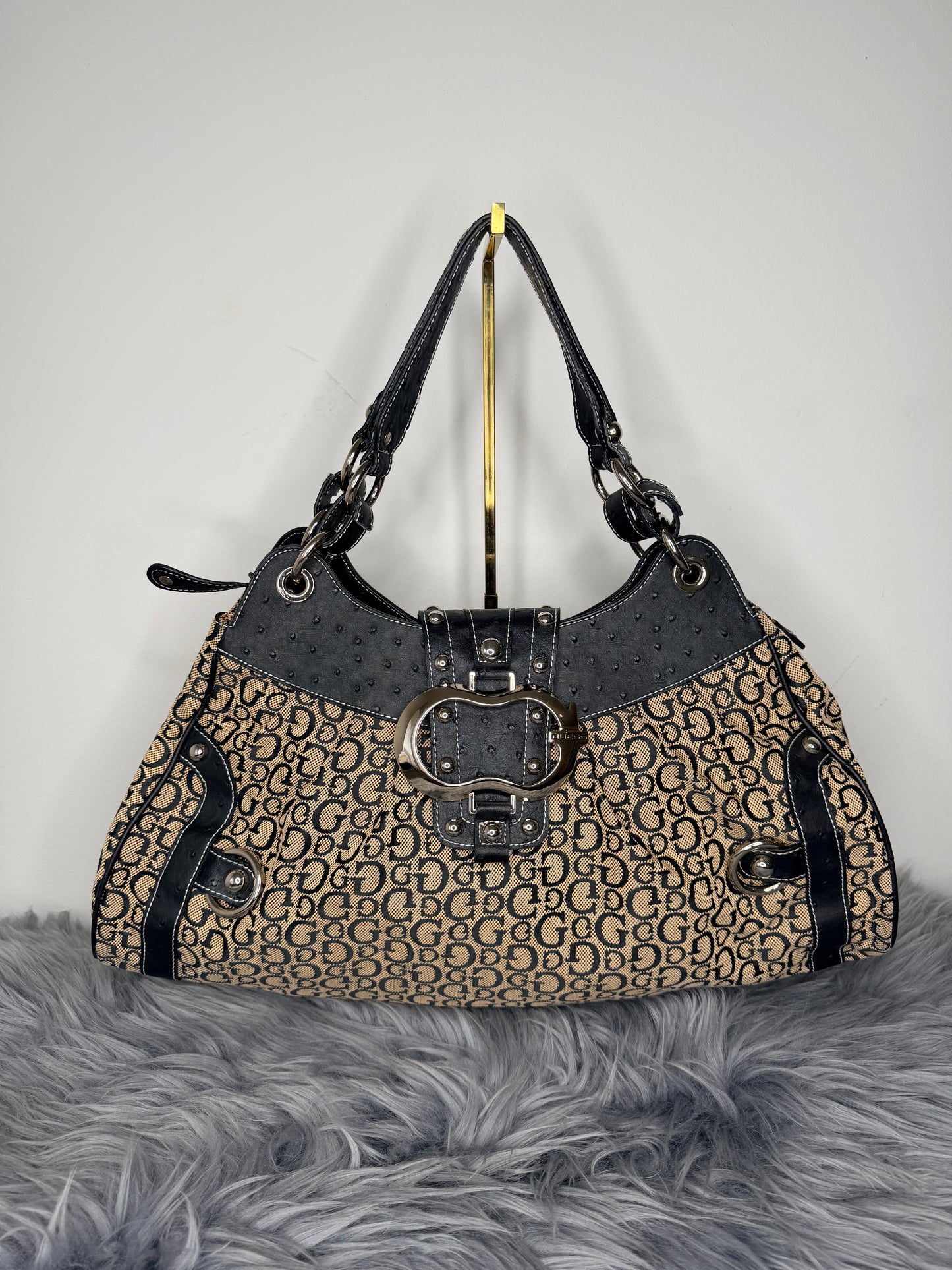 Guess vintage Tasche y2k rare beige schwarz