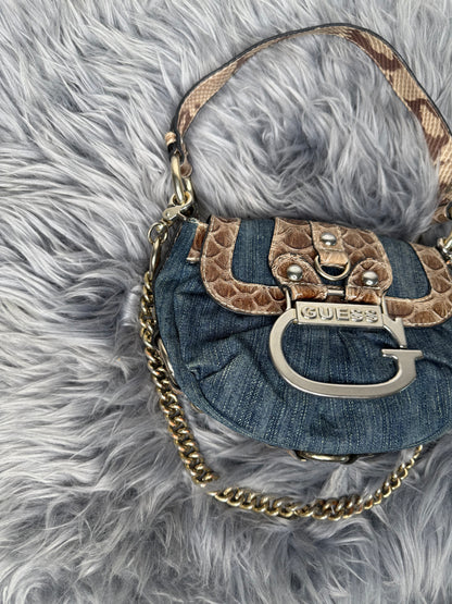 Guess vintage Tasche denim rare blau braun