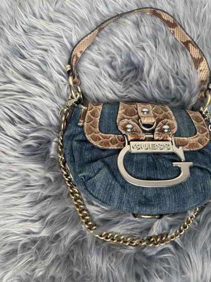 Guess vintage Tasche denim rare blau braun