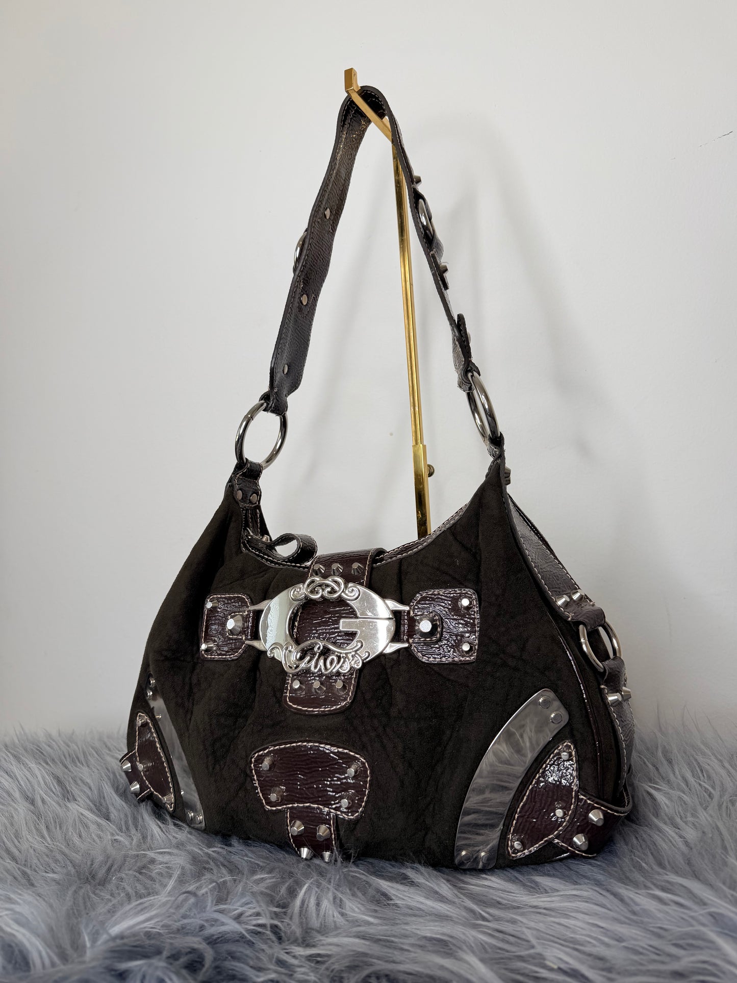 Guess vintage Tasche y2k rare braun samt