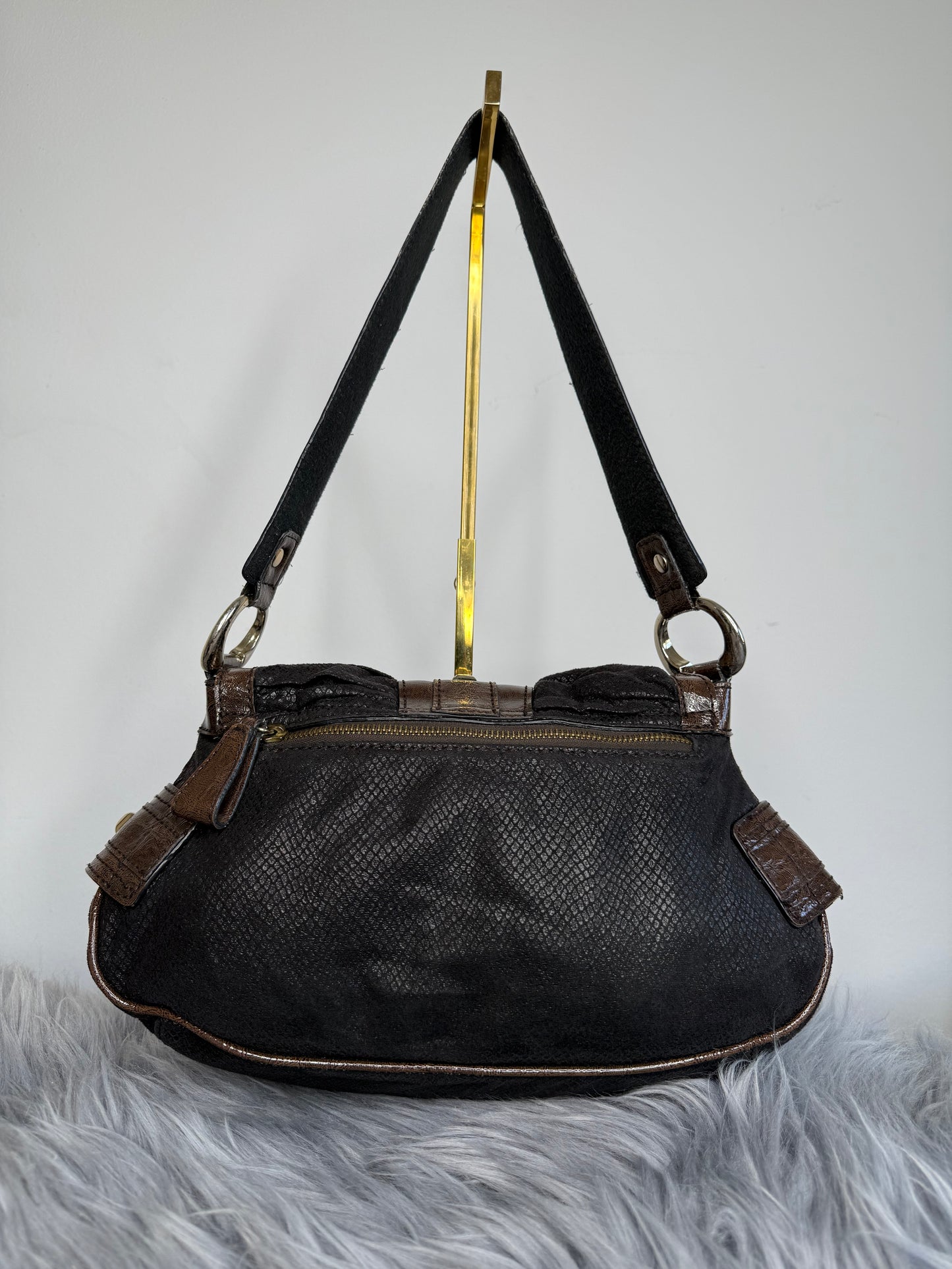 Guess vintage Tasche Y2k Rare braun Gold