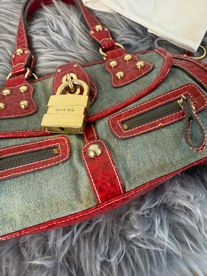 Guess vintage Tasche y2k rare rot denim