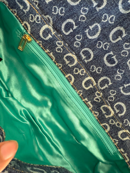 Guess vintage Tasche denim Gold Details blau selten