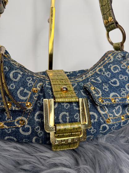 Guess Tasche Denim blau Jeans Gold Details