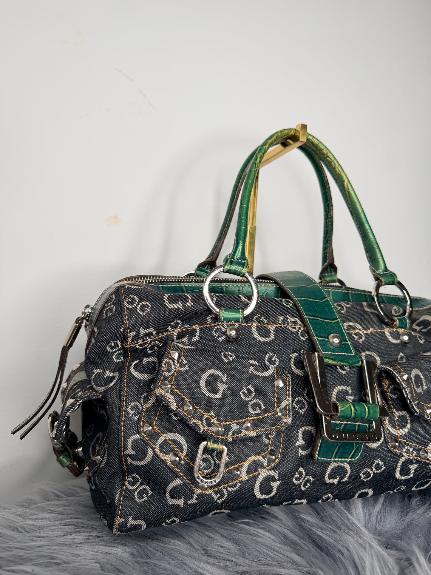 Guess vintage Tasche y2k rare Denim grün