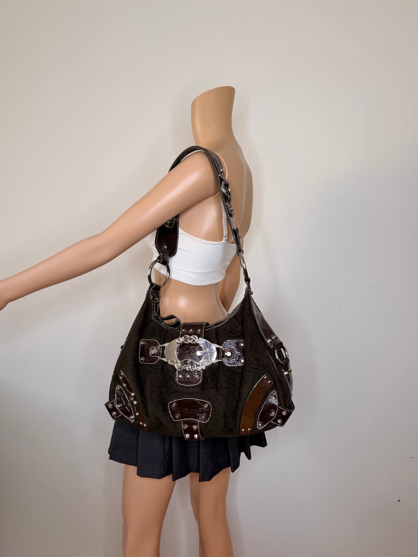 Guess vintage Tasche y2k rare braun samt