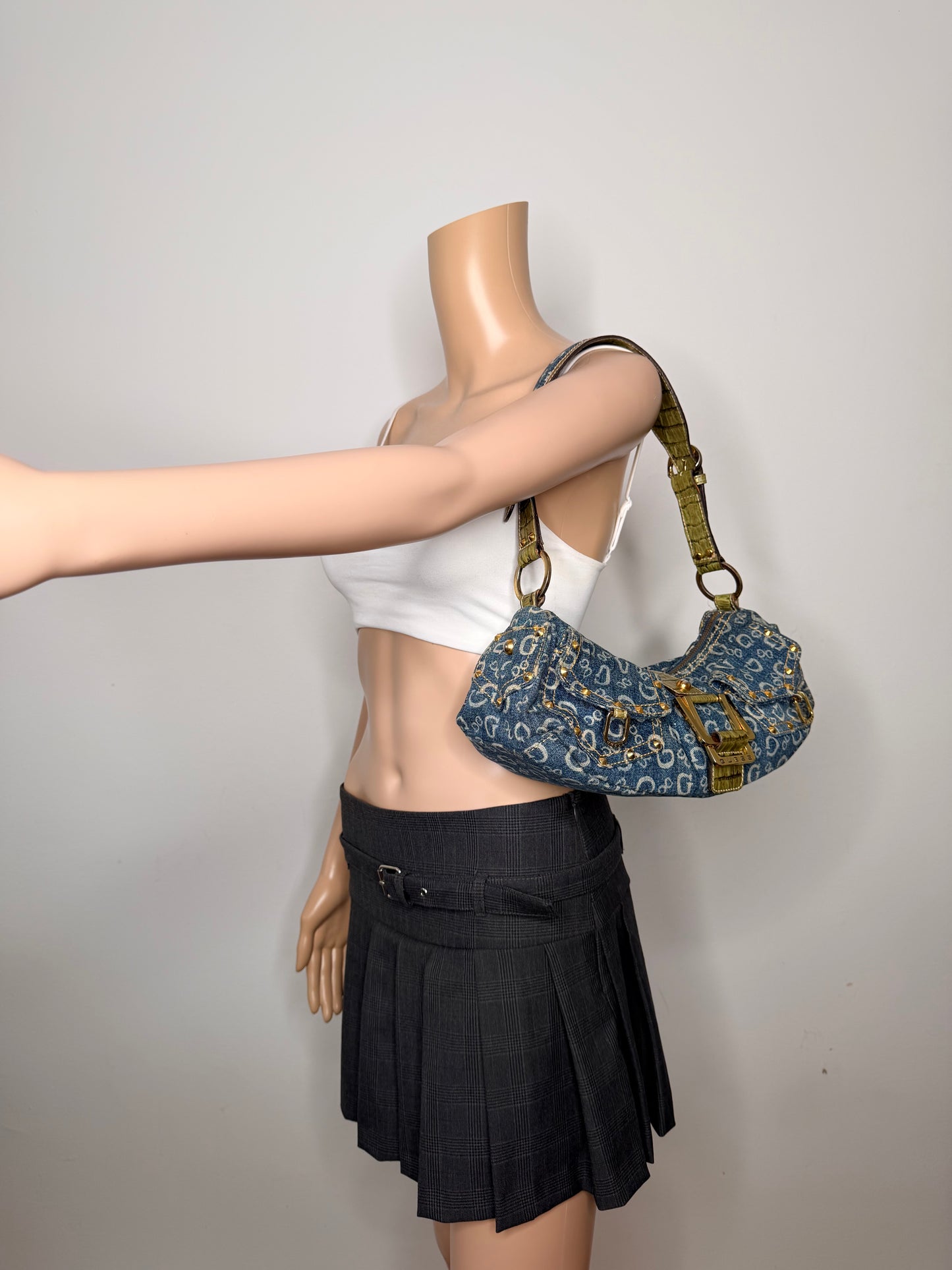 Guess Tasche Denim blau Jeans Gold Details