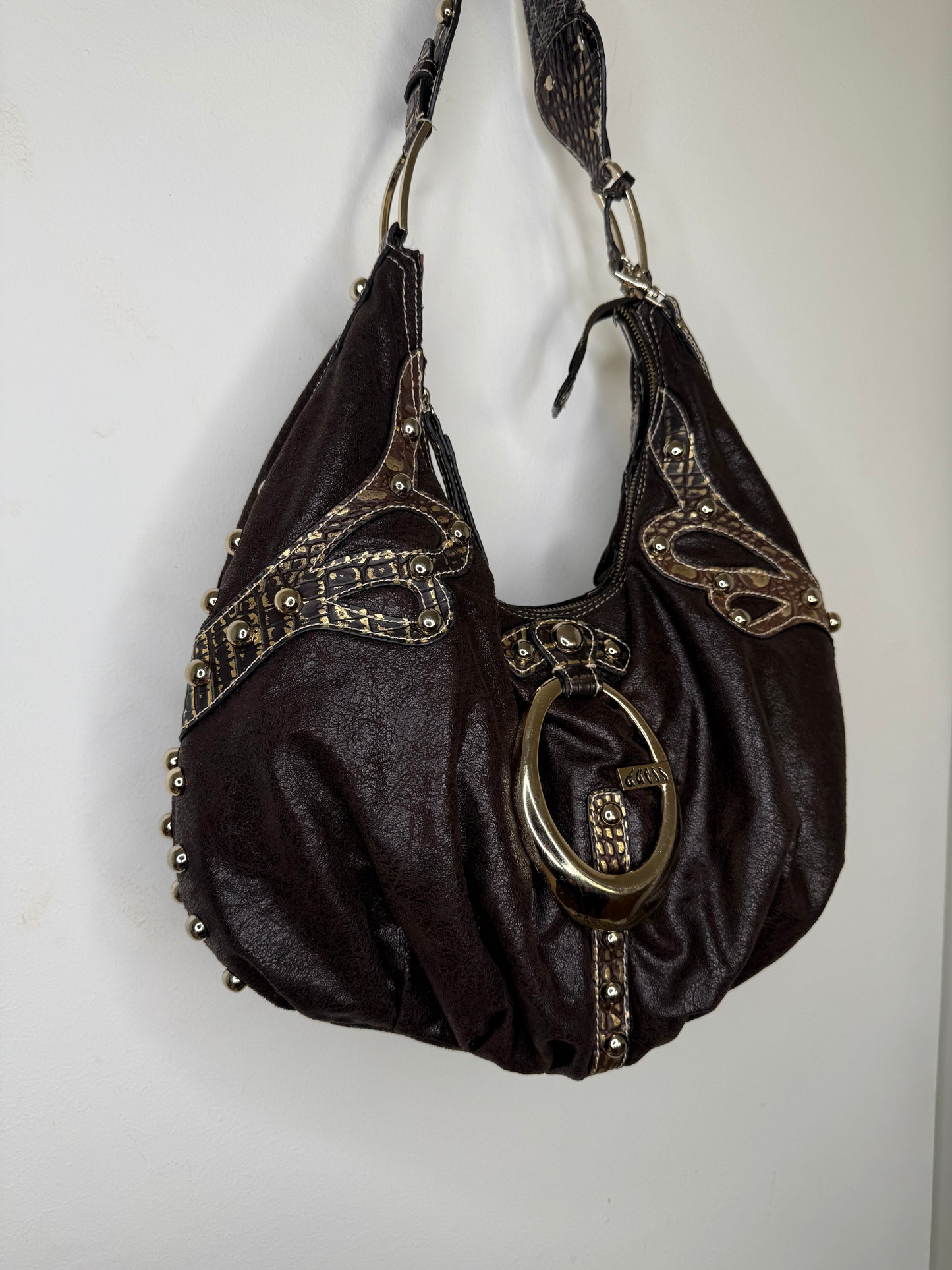 Guess vintage Tasche y2k braun Gold