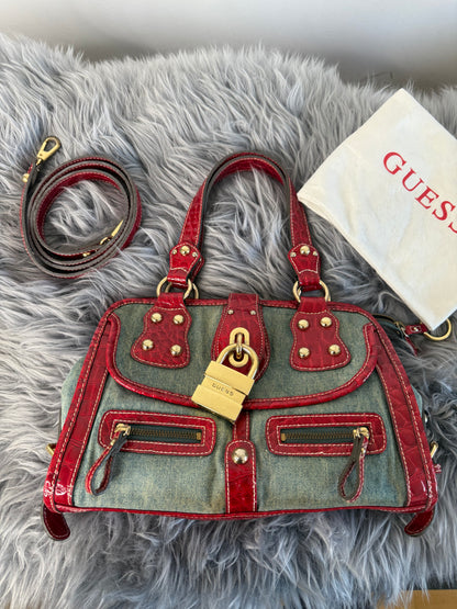 Guess vintage Tasche y2k rare rot denim