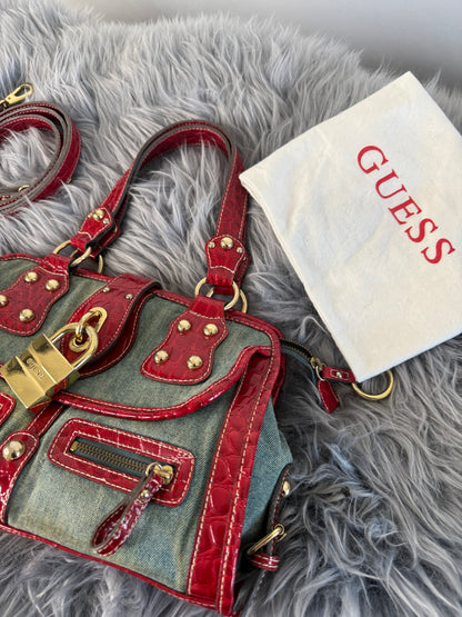 Guess vintage Tasche y2k rare rot denim