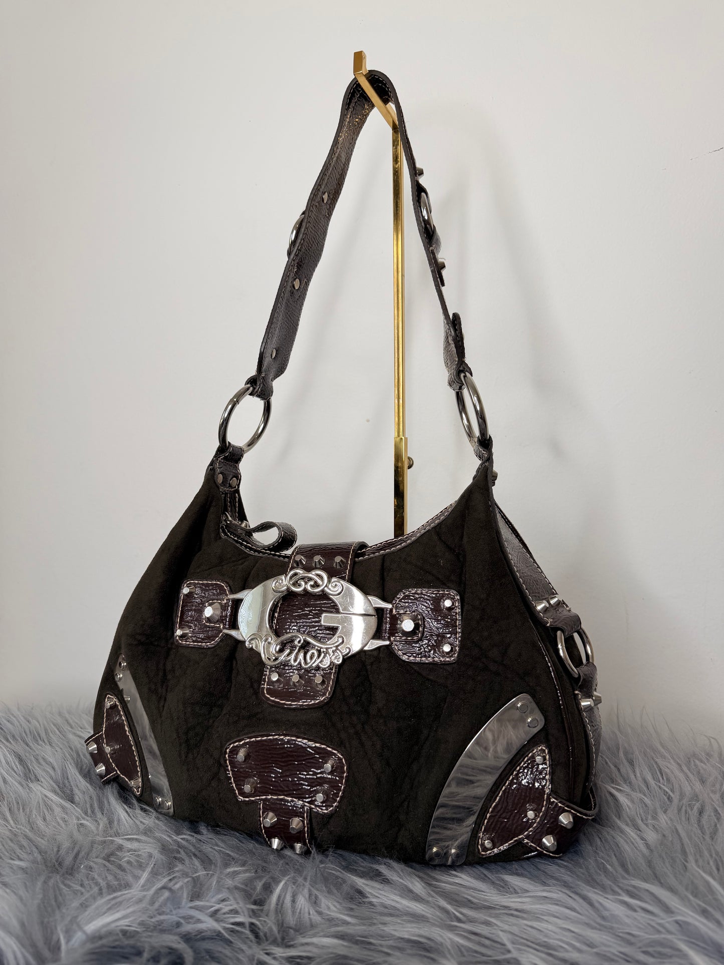 Guess vintage Tasche y2k rare braun samt