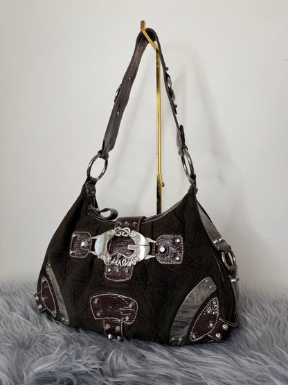 Guess vintage Tasche y2k rare braun samt