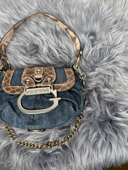 Guess vintage Tasche denim rare blau braun