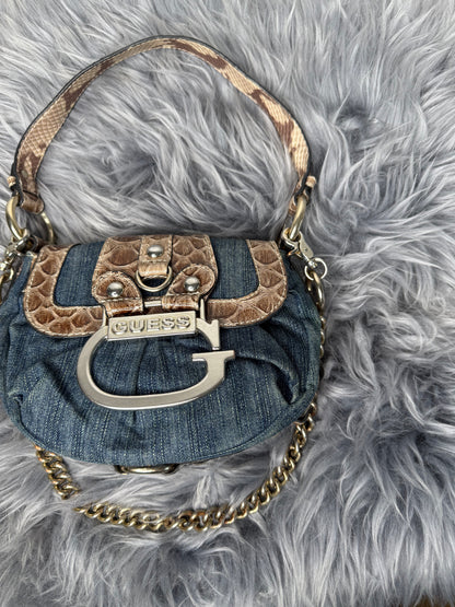 Guess vintage Tasche denim rare blau braun