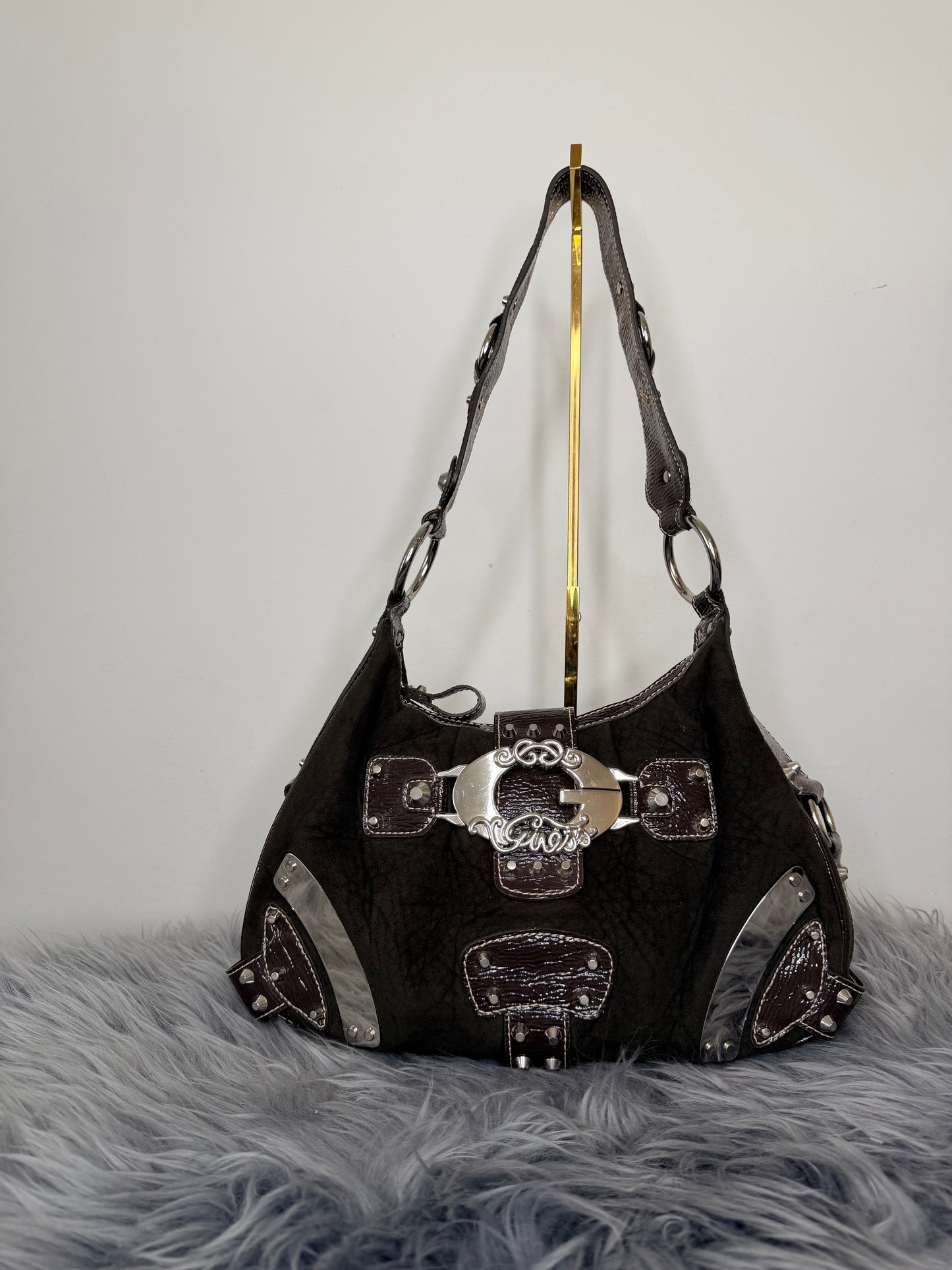 Guess vintage Tasche y2k rare braun samt
