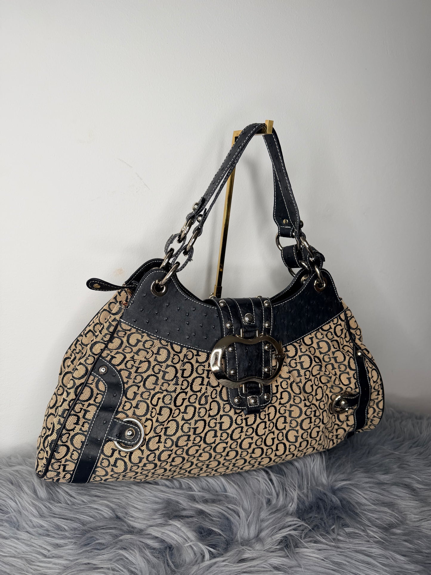 Guess vintage Tasche y2k rare beige schwarz