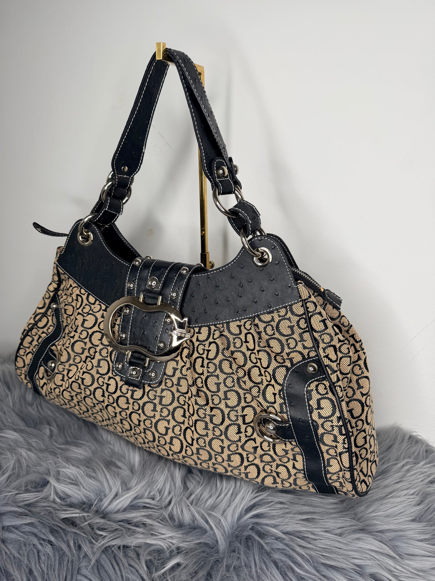 Guess vintage Tasche y2k rare beige schwarz