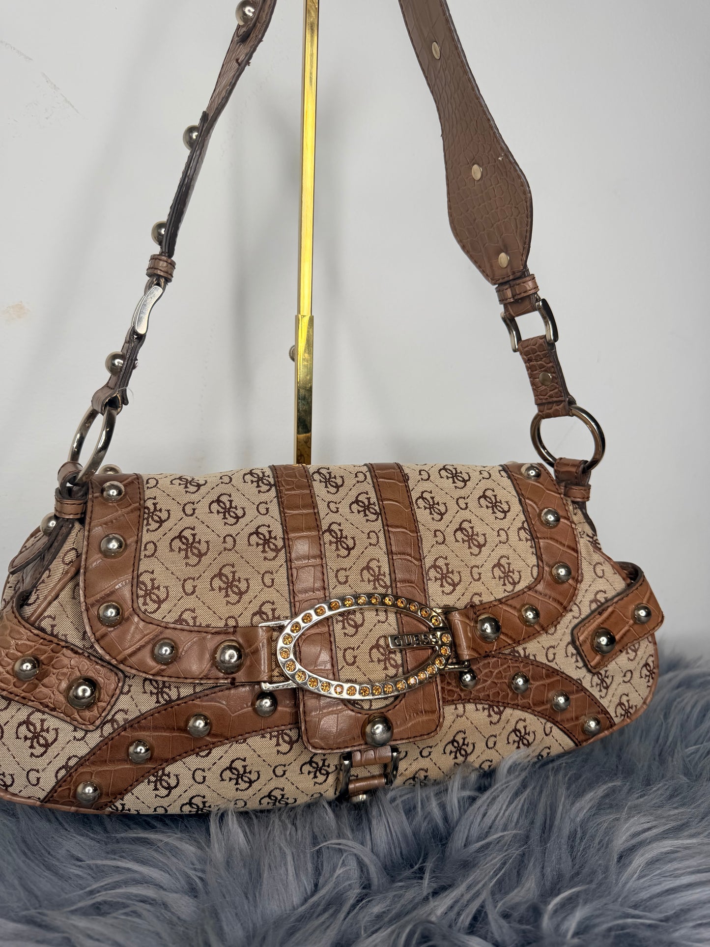 Guess vintage Tasche echt Leder Details