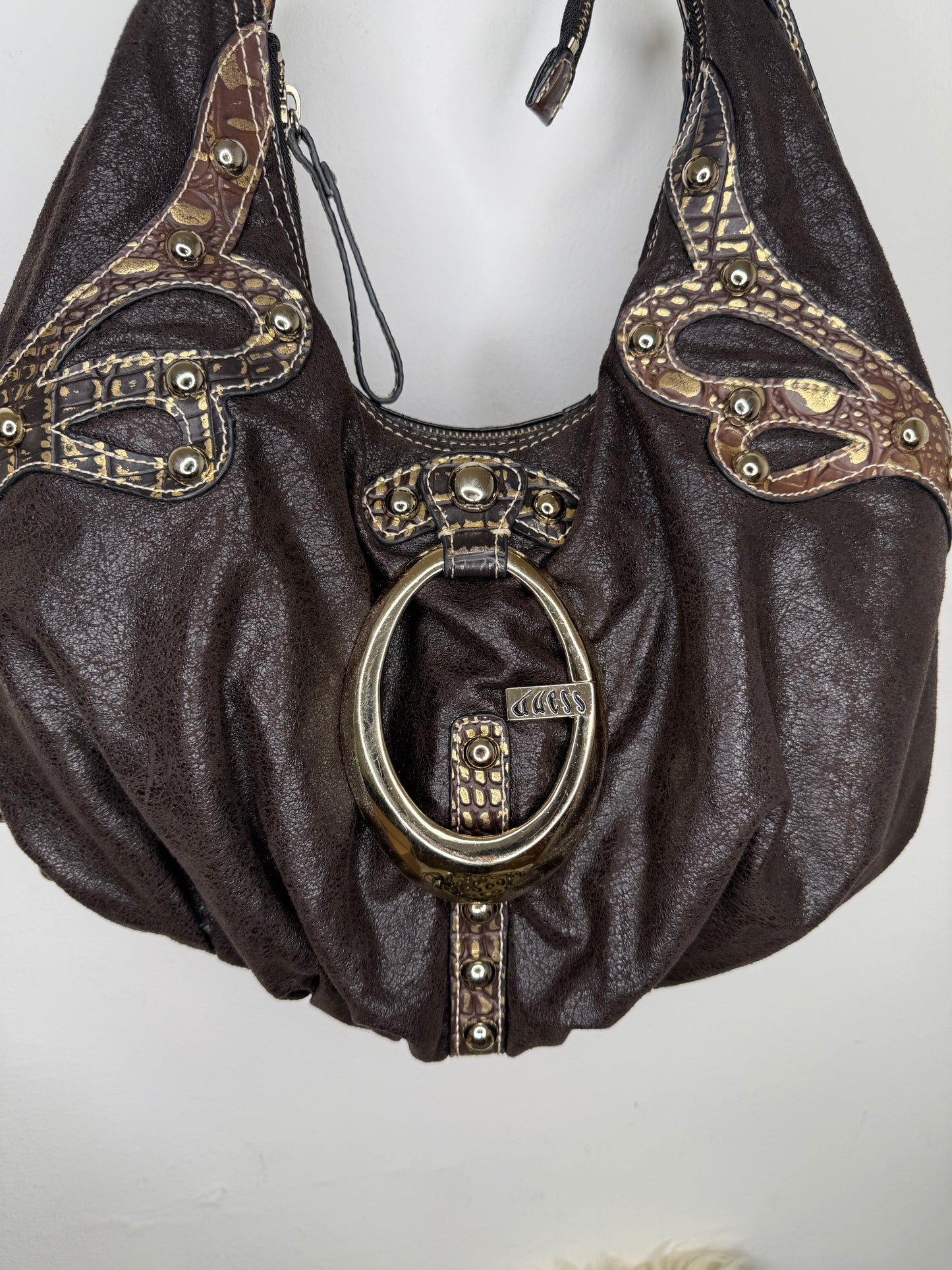 Guess vintage Tasche y2k braun Gold